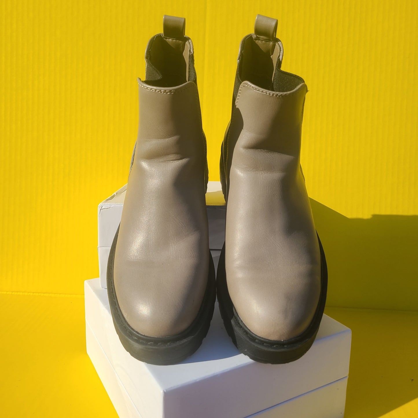 Taupe Combat Boots
