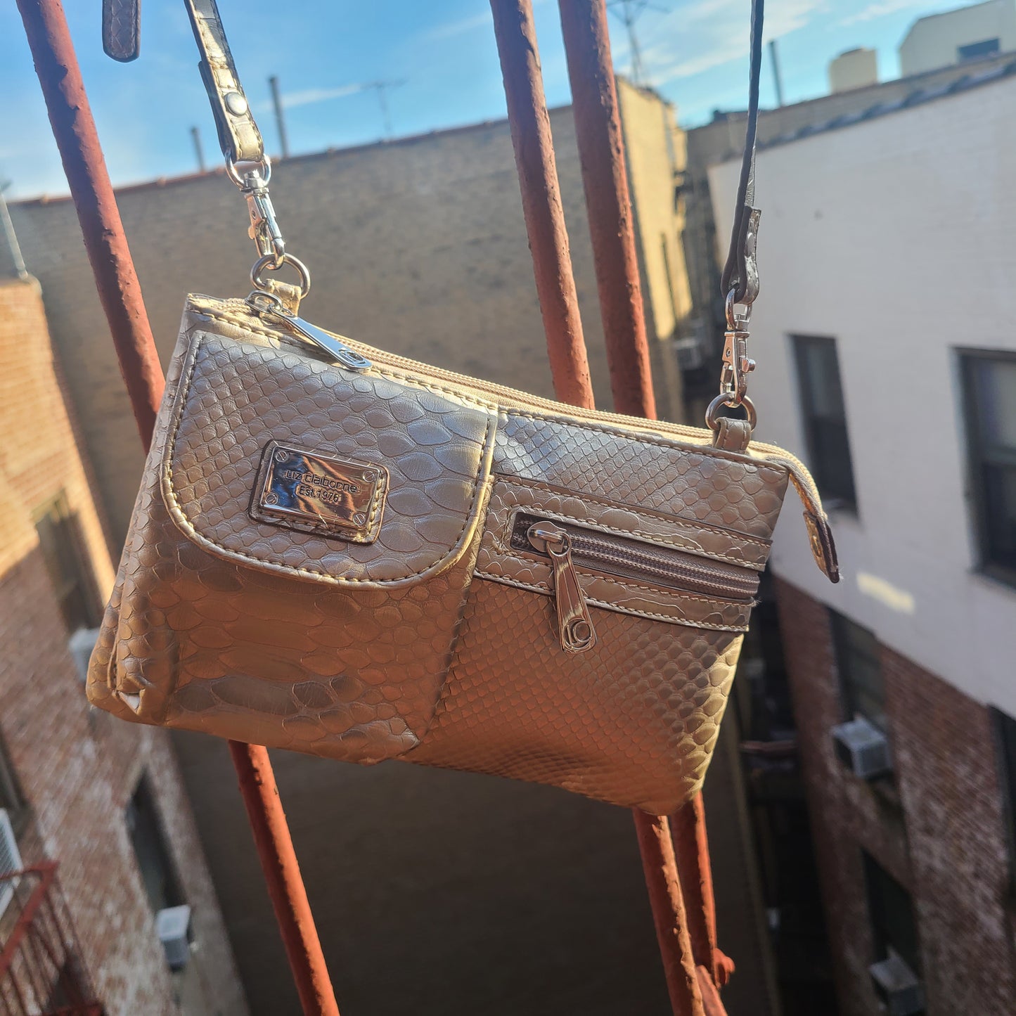 Bronze Snakeskin Purse