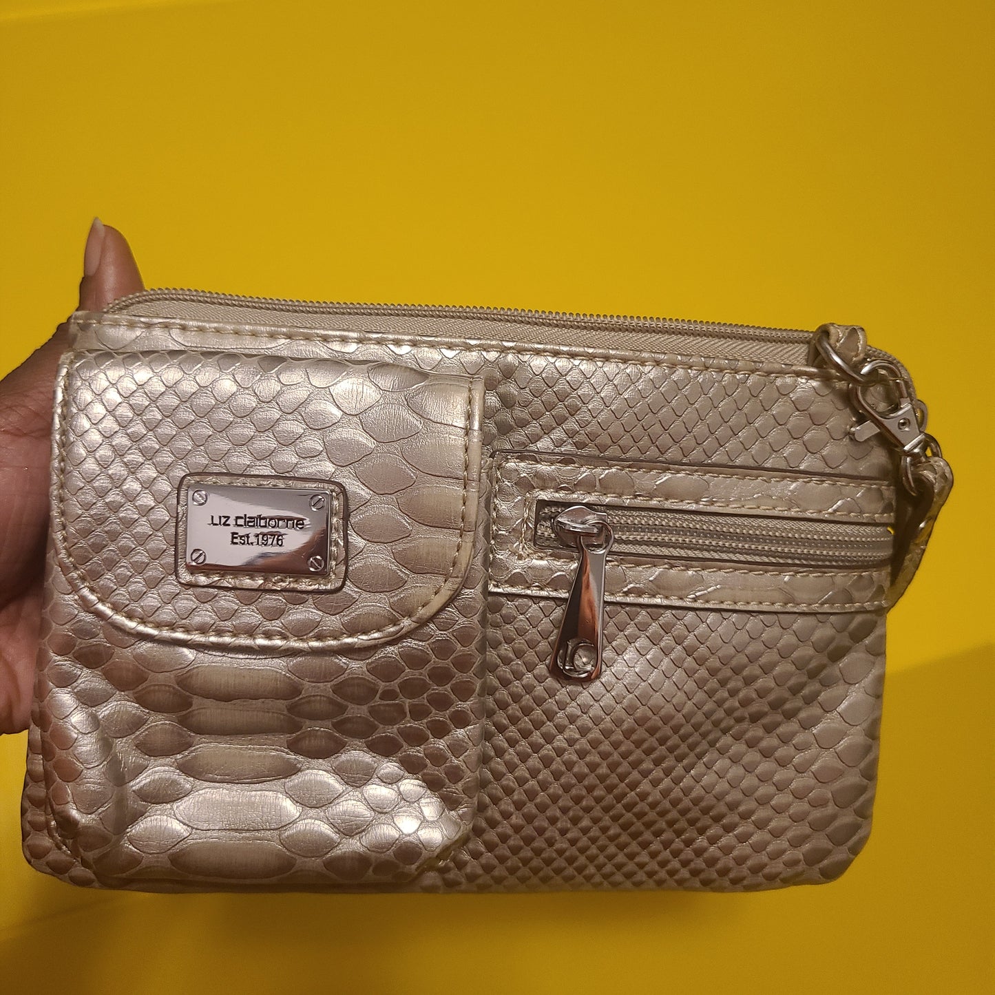 Bronze Snakeskin Purse