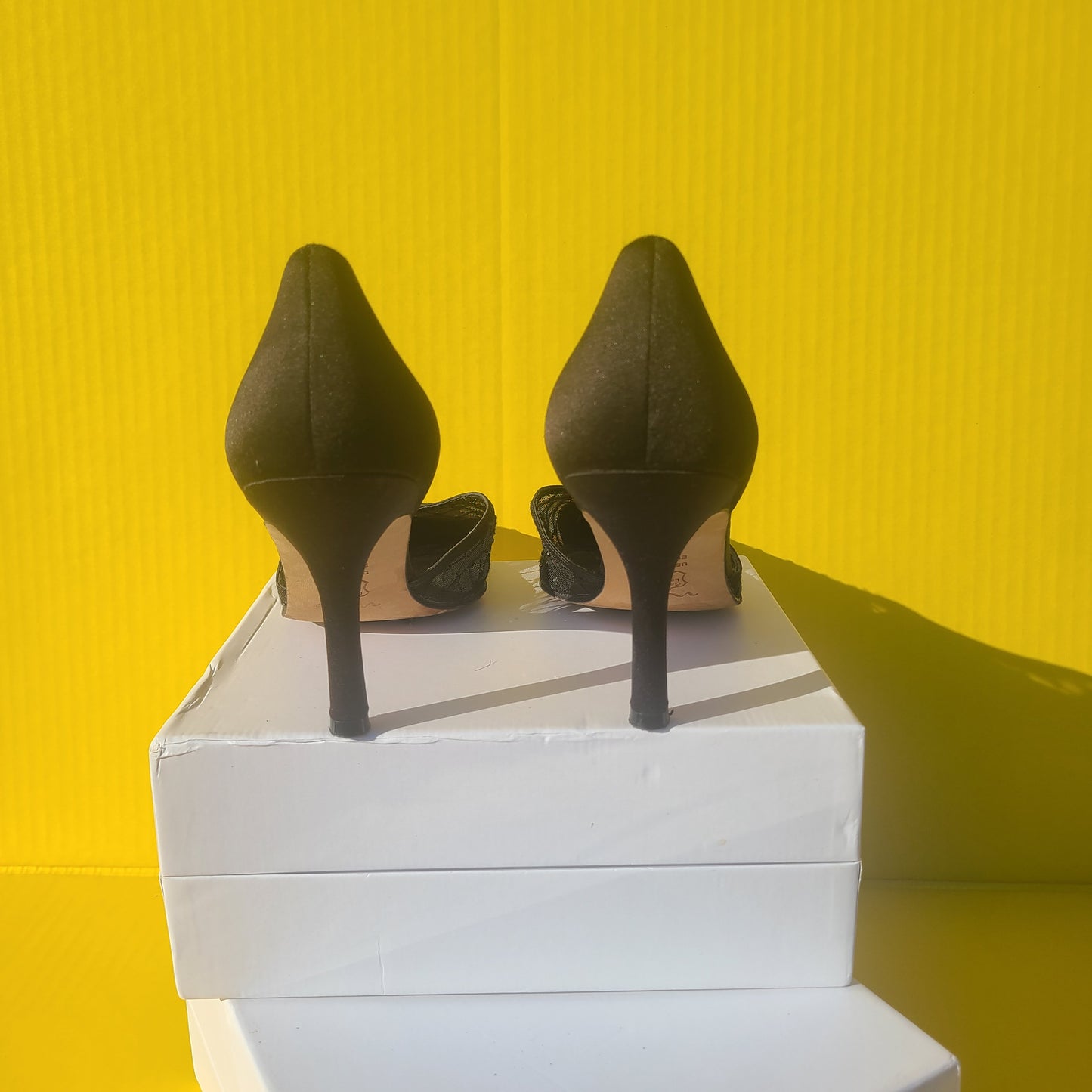 Black Luster Heels